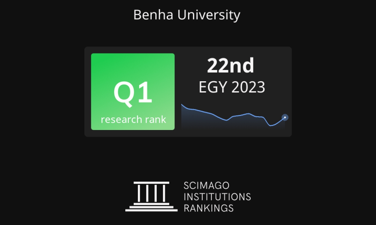 جامعة بنها ضمن جامعات الفئة الاولى بمؤشر البحث العلمي بتصنيف سيماجو الاسباني 2023
